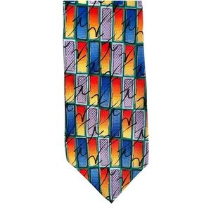 Jimmy V Mens 100% Silk Tie by Stonehenge Digger Phelps Collection 80’s Vintage